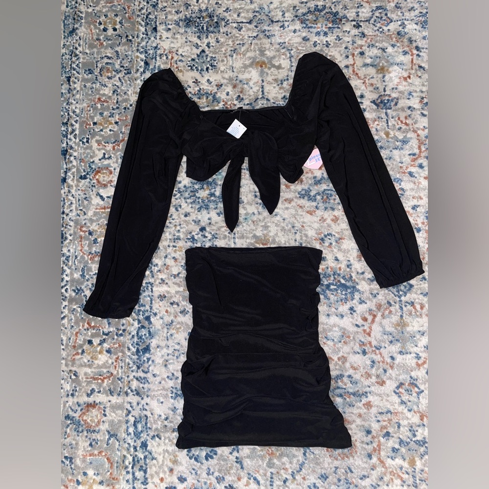 New! Women 2pc black skirt set size small
